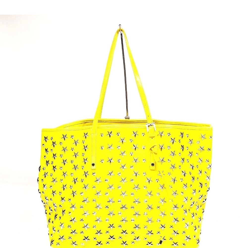 JIMMY CHOO Star Yellow Leather Tote Bag